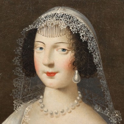 Retrato pintado de una joven novia