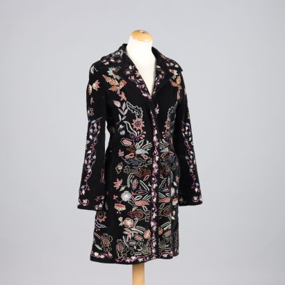 Manteau Pinko Second Hand Taille 40 Coton Velours Noir Boutons