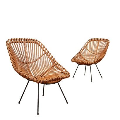 Sillones de mimbre de los años 60.