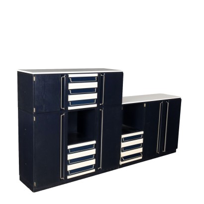Meuble Vintage des Années 1970 Bois Plaqué Métal