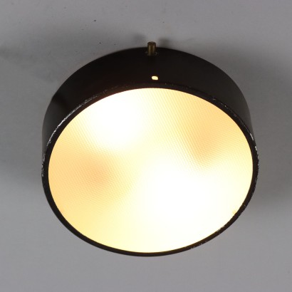 Vintage Ceiling Lamp from the 50s-60s Enameled Aluminium Glass
