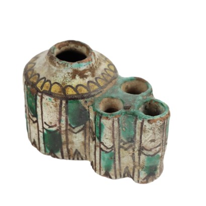 Glazed earthenware inkwell