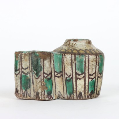 Glazed earthenware inkwell