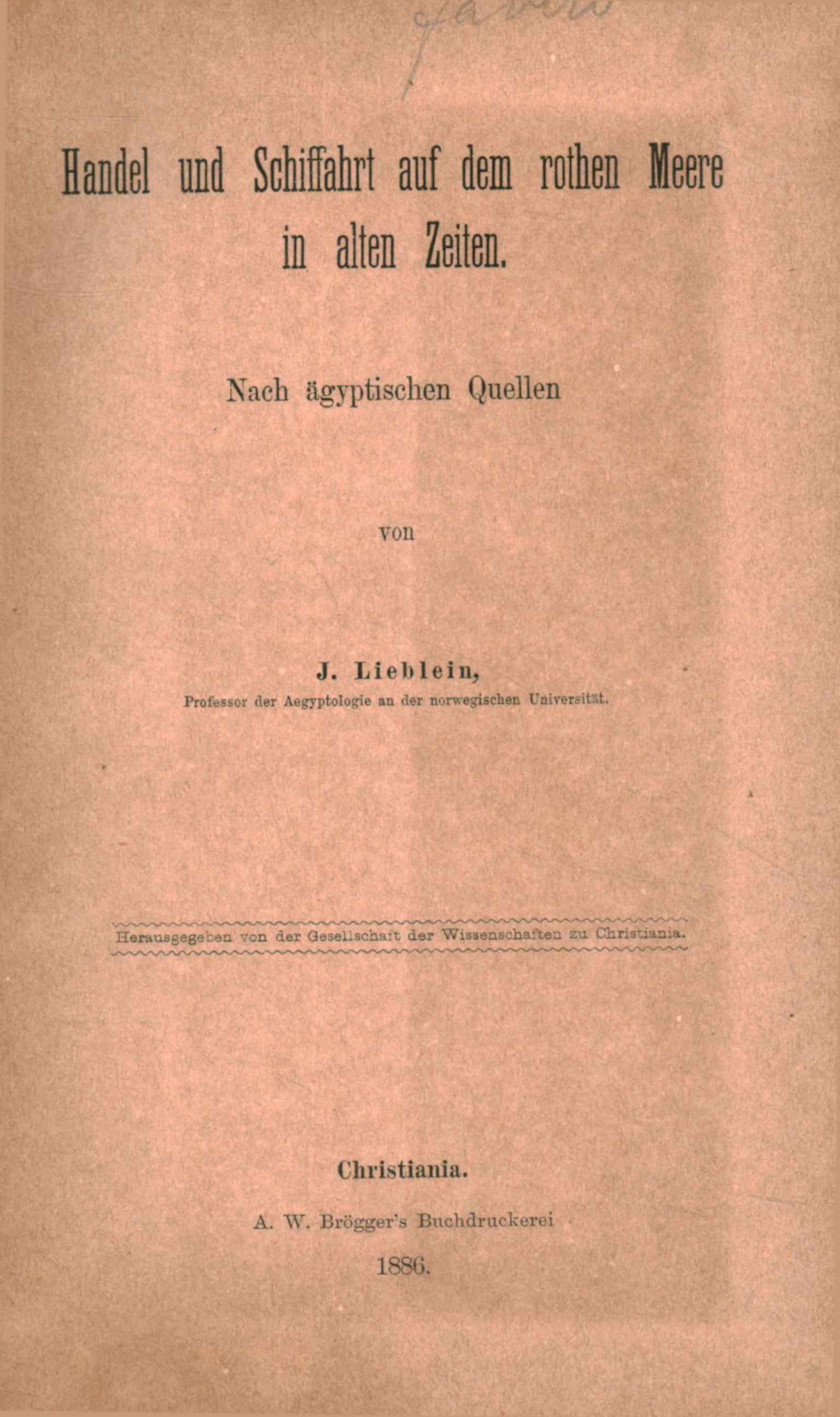 Haendel et Schiffahrt auf dem Rothen M