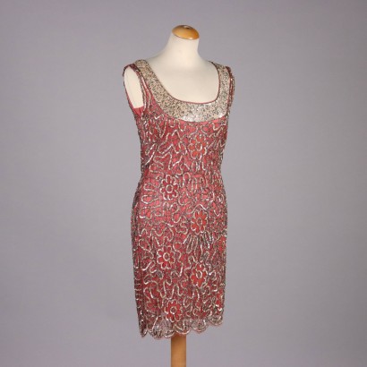Second Hand Blumarine Dress with Beads Size 8 Pink Poliammide