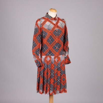 Vintage Ungaro Kleid Gr. S/M der 70er Jahre Stoff Seide