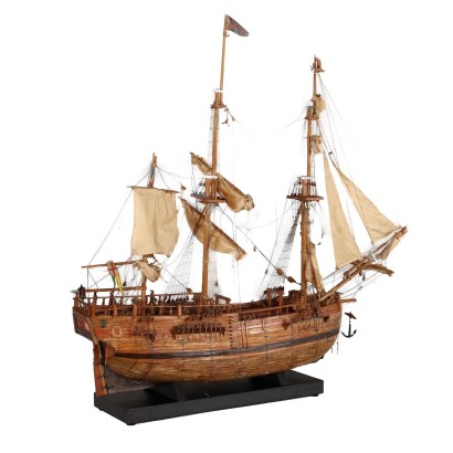 Antiker Holzschiff  '900 Handgefertigt Objekte
