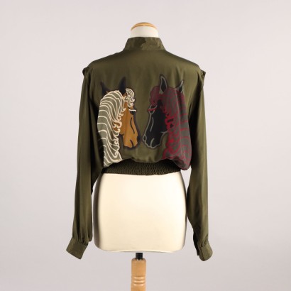 Pancaldi Maglia Vintage Seta con Cavalli