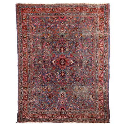 Ancient Mashad Carpet Iran Cotton Wool Big Knot Handmade
