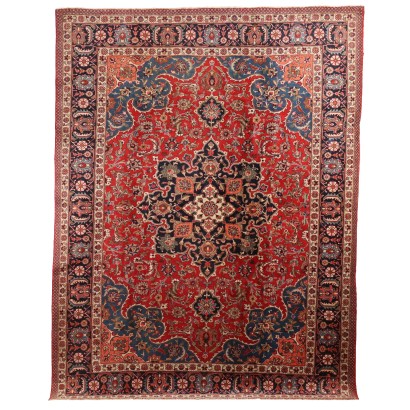 Ancient Mashad Carpet Iran Cotton Wool Big Knot Handmade