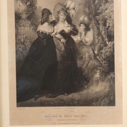 Groupe de trois cadres en bois doré