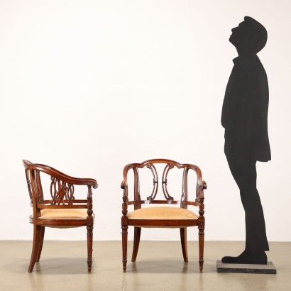 Paire de Fauteuils de Style Néoclassique