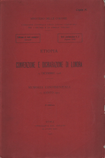 Etiopia. Convenzione e Dichiarazione di Londra 13, AA.VV.