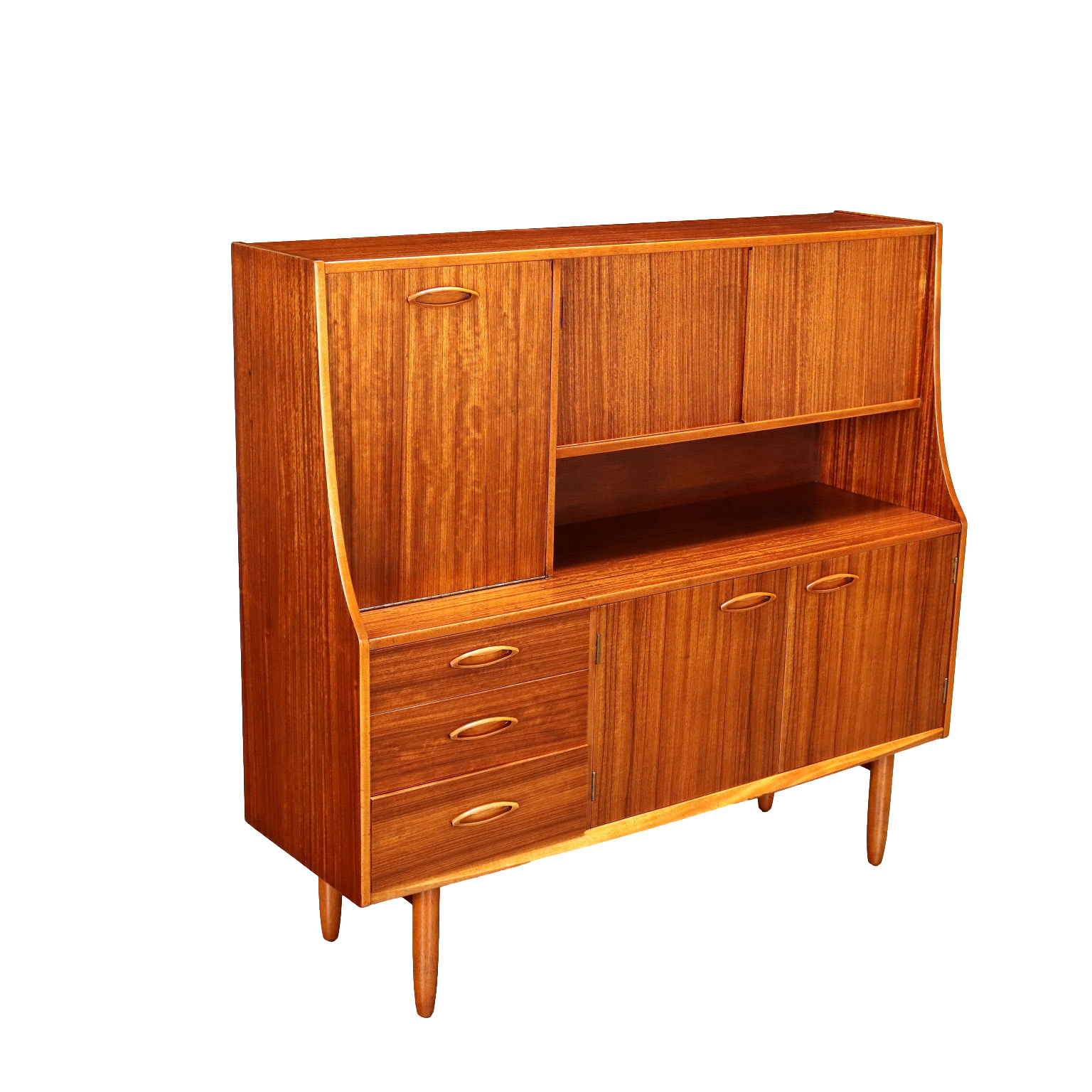 Credenza Vintage Anni 60 Legno Impiallacciato di Teak Ante Battenti