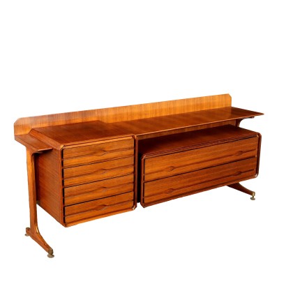 Vintage Dresser Galleria Mobili Cantù Exotic Wood Brass 1960s