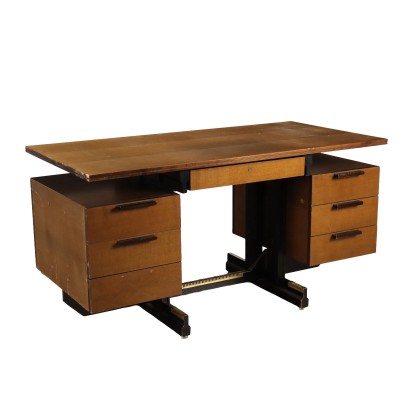 Bureau Vintage des Années 70 Bois Plaqué en Hêtre Meubles