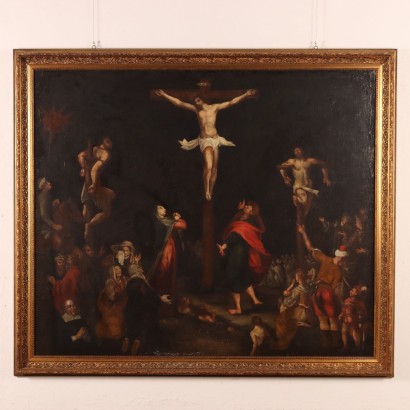 Pintura de la Crucifixión del siglo XVII.