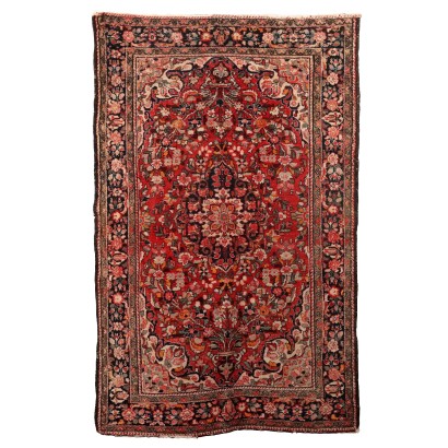 Tapis Ancien Mahal Iran Coton Laine Noeud Gros Fait à la Main
