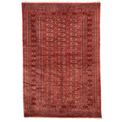 Tapis Ancien Bukhara Turkmenistan Coton Laine Noeud Fin