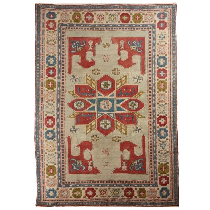 Tapis Kars Ancien Turquie Coton Laine Noeud Gros Fait à la Main