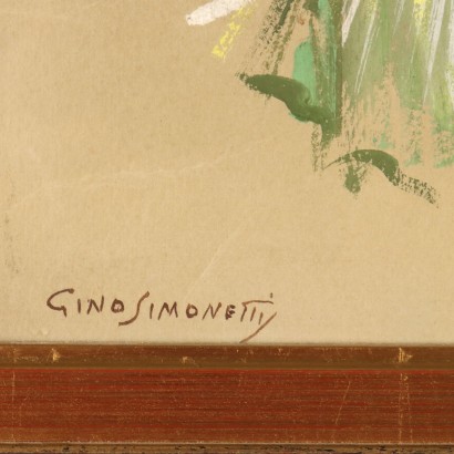 Peinture de Gino Simonetti,Femme au rouet,Gino Simonetti,Gino Simonetti,Gino Simonetti,Gino Simonetti