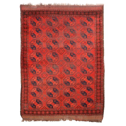 Tapis Bukhara Ancien Afghanistan Laine Noeud Fin Fait à la Main