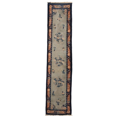 Antiker Peking Teppich China Baumwolle Wolle Großer Knoten Handgeferti