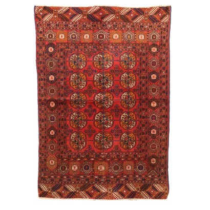 Tapis Ancien Bukhara Turkmenistan Laine Noeud Fin Fait Main