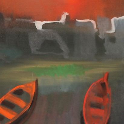 Contemporary Painting by E. Fantuzzi City Glimpses Oil on Canvas