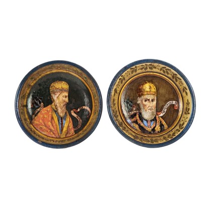 Assiettes de Parade du '900 Majolique Portrait des Doges