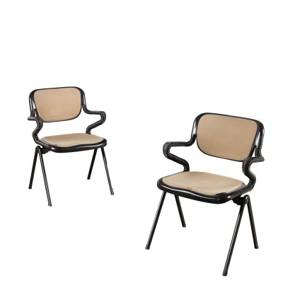 Vintage Chairs Vertebra System Cloth Metal Italy 1970s