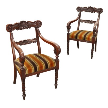 Fauteuils Anciens Style Regency Deuxième Quart du '800 Bois