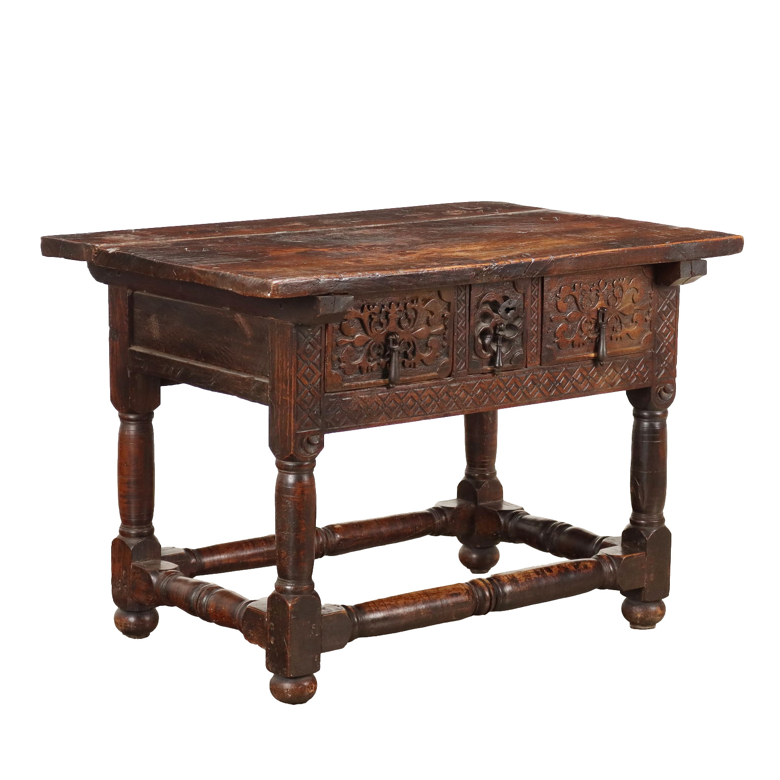 Carved shop oak table