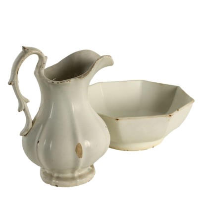 Ancient Pitcher with Basin Società Ceramiche Richard '800 Earthenware