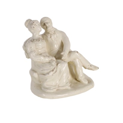 Ancient Sculpture Gallant Couple Venetian Manufacture '800