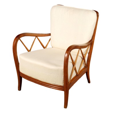 Fauteuil Vintage dans le Style de P. Buffa Années 50 Bois de Hêtre