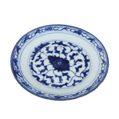 Assiette Ancienne Début du '900 Porcelaine Bleue Chinoise Fleurs