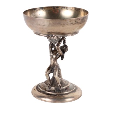 Coupe avec Sculpture Ancienne Premier '900 Argent Decoré