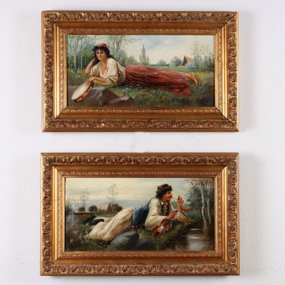 arte, arte italiano, pintura italiana del siglo XIX, pareja de enamorados