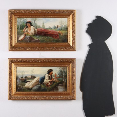 art, art italien, peinture italienne du XIXe siècle, Couple d'amoureux