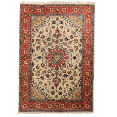 Tapis Tabriz 60 Iran Coton Laine Soie Noeud Fin Fait Main
