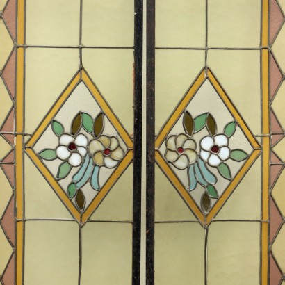 Pair of Liberty stained glass windows