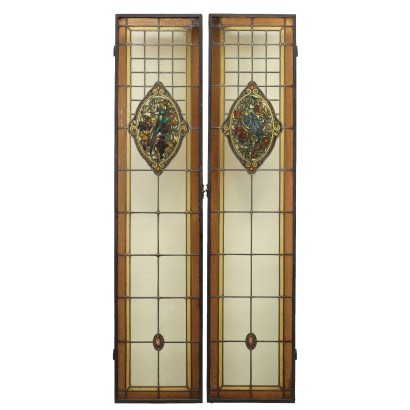 Paire de vitraux Liberty
