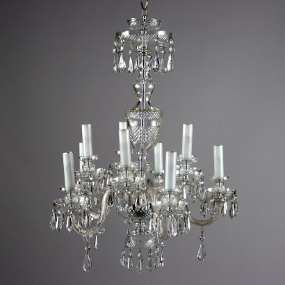 Lustre Ancien 10 Lumières '900 Crystal de Bohème Éclairage