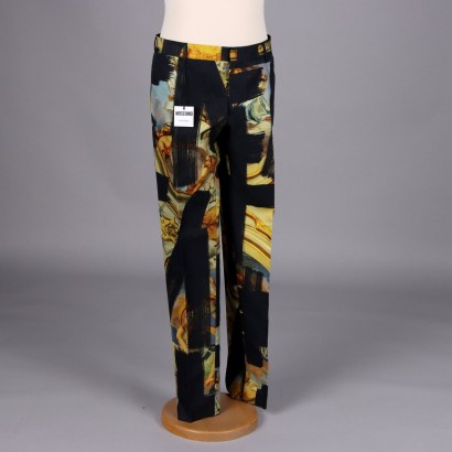 Pantalon Moschino Couture Second Hand Imprimé Taille 52 Coton Mixte