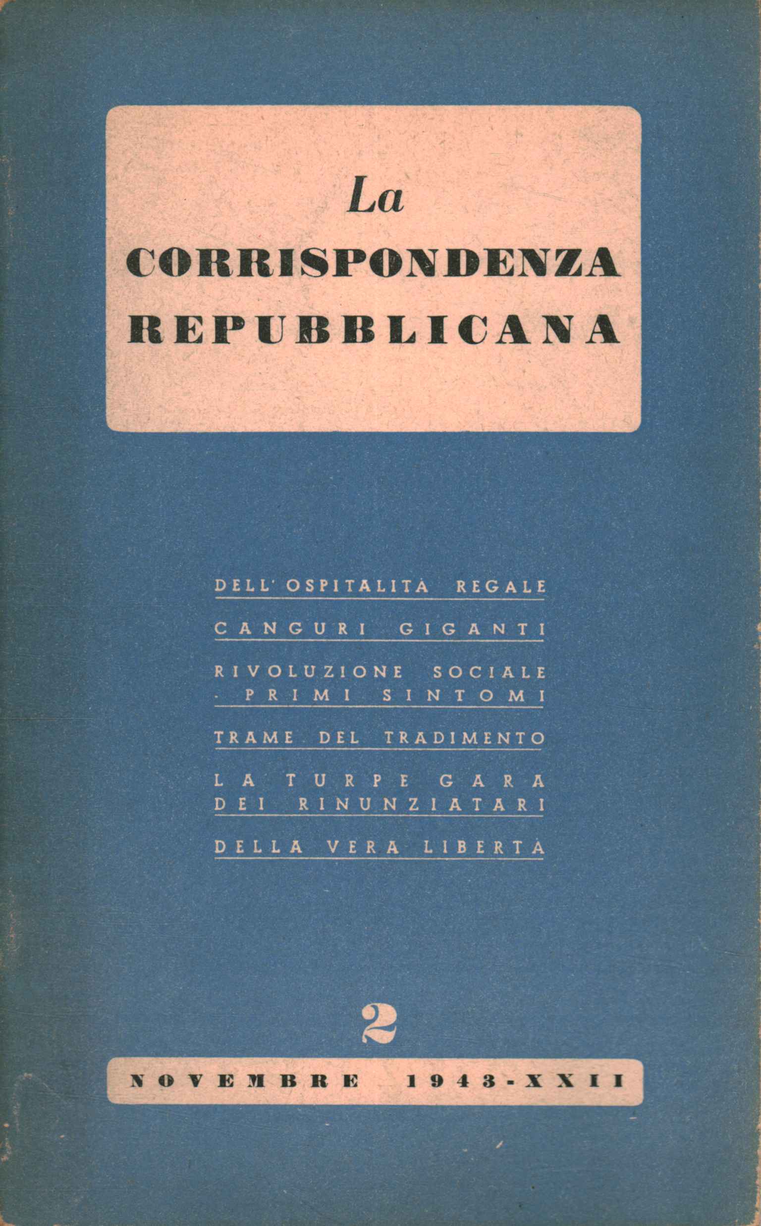 Republican correspondence ,Republican correspondence. November 1,Republican correspondence (1943-XXII)%2,Republican correspondence (1943-XXII)%2