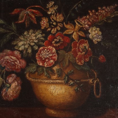 Pareja de bodegones con flores