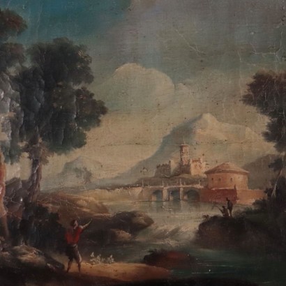 art, art italien, peinture italienne ancienne, Paysage avec personnages, Paysages avec personnages