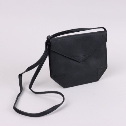 Sac à Bandoulière Vintage des Années 80-90 Cuir Noir