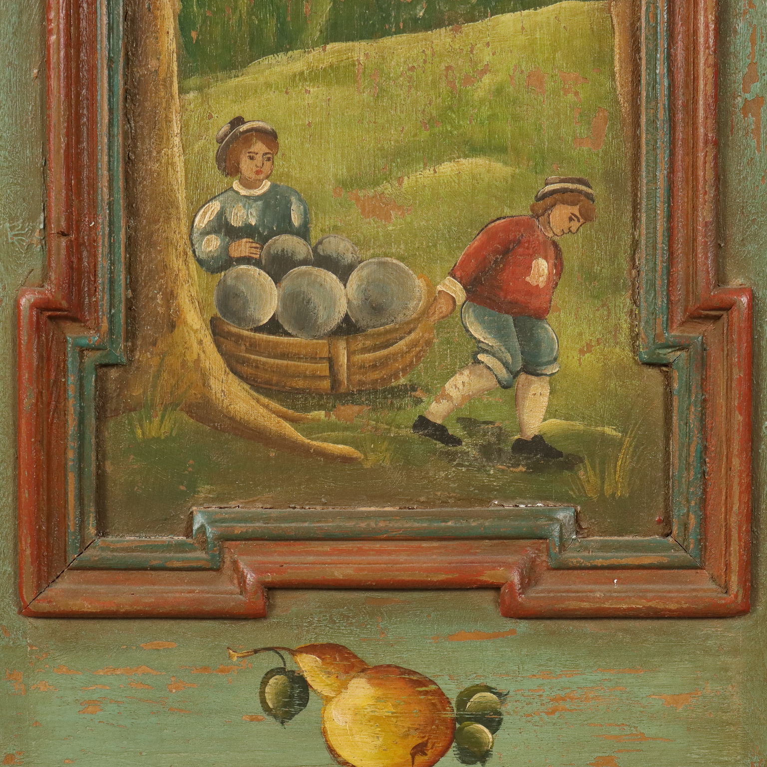 Piccolo Armadio Dipinto Antico Italia XX secolo